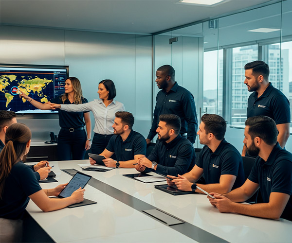 Oficina moderna de seguridad privada